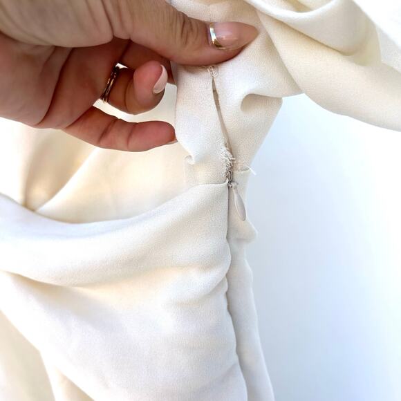 New IRO Ferila One Shoulder Chalk White Mini Cocktail Dress Structural Size 36 4 - Picture 7 of 9